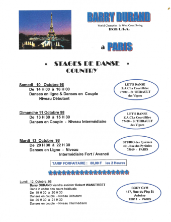 Flyer 1998 Barry Durand